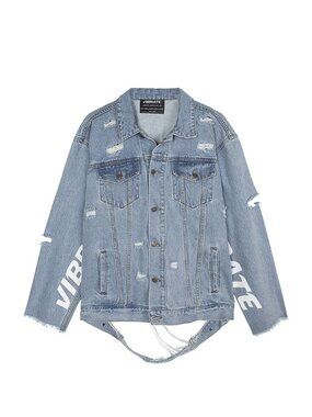 VIBRATE Women's Medium Distressed Denim Jacket